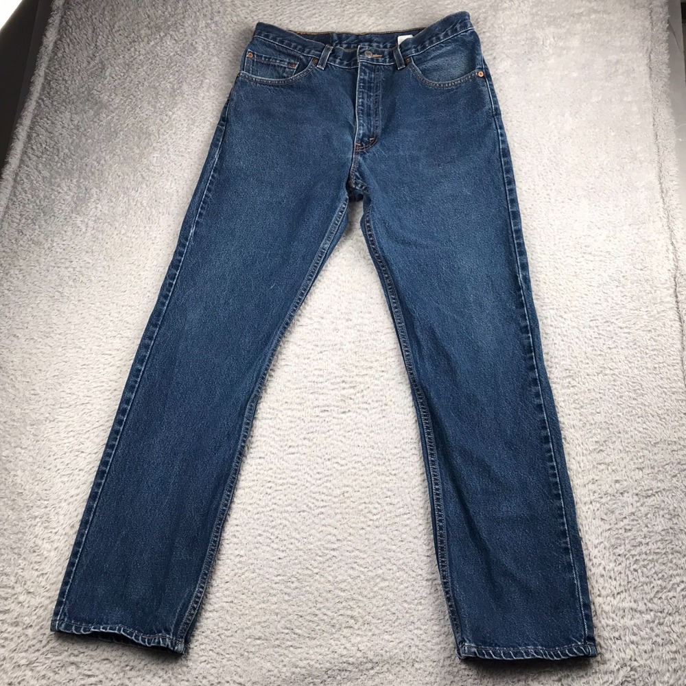 Levis 505 Jeans Mens 34 (33x31) Blue Regular Straight Vintage Denim